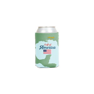 koozie with 'Gulf of America' design on a beige background