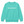 A mint green crewneck sweatshirt with 'BEACH HAPPY.' printed in white across the chest, displayed flat against a solid white background.