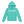 A kids' mint green pullover hoodie with 'beach happy' printed across the chest in white and light blue lowercase letters, displayed on a clean white background.