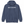 A washed navy blue pullover hoodie with 'BEACH HAPPY' printed in white across the chest, displayed on a clean white background.