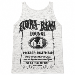 white tank top with flora bama logo 1964