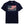 Navy blue t-shirt with American flag and palm tree design and flora bama text below