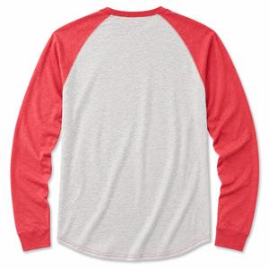 Red and gray long-sleeve shirt on a white background