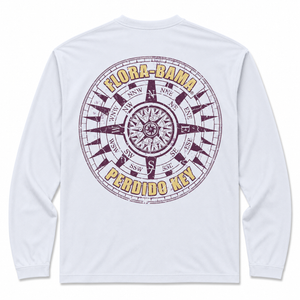 white long sleeve with compass design on the back