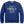 A blue crew neck sweatshirt with 'Flora-Bama' text printed on the front.