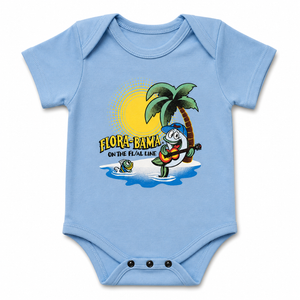 blue onesie with fish playing guitar