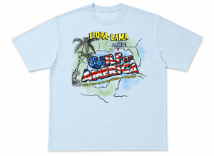Light blue t-shirt with 'Gulf of America' graphic design on a white background