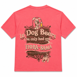 pink shirt with "in dog beers i've only had one"