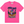 A bright pink short-sleeve crewneck t-shirt featuring a colorful graphic print on the front. The graphic displays a purple sea turtle, yellow tropical fish, and the text 'FLORA-BAMA' and 'ON THE FLORIDA - ALABAMA LINE!'.