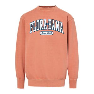 orange sweatshirt with 'Flora-Bama Since 1964' text 