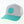 A gray and teal Flora-Bama baseball cap with a teal patch on front with palm tree