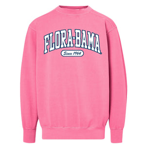 Pink sweatshirt with 'Flora-Bama Since 1964' text 