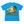 blue short sleeve tshirt with parrots drinking a bushwacker