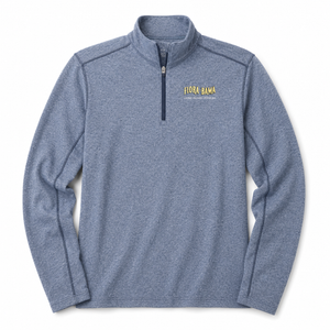 Blue pullover with 'Fiori Bama' logo on a white background