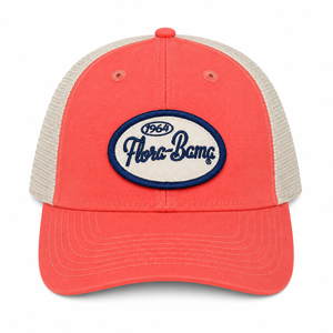 Red and beige cap with 'Flora-Bama'text on oval patch