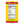Yellow container with nutrition facts label on a white background