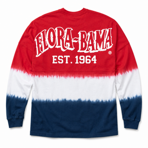long sleeve flora bama spirit jersey red white blue