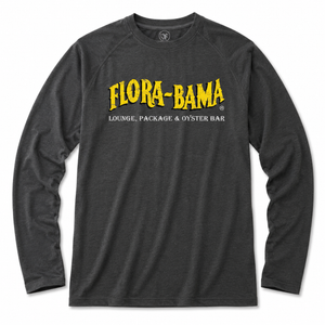 Dark gray long-sleeve shirt with yellow logo