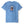 blue short sleeve shirt with red white and blue beer mug and flora bama text in a circle around mug