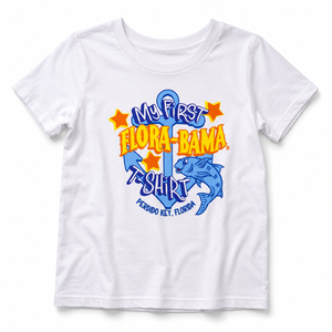 white shirt with anchor mullet flora bama logo