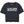 A navy colored crop crew t-shirt with a waffle fabric texture and a graphic print of palm trees 