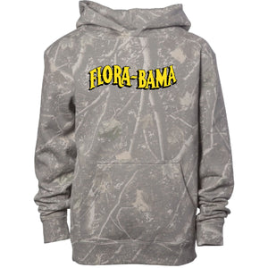 Gray hoodie with 'Flora-Bama' text 