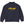 A navy blue crewneck sweatshirt featuring 'FLORA-BAMA' and 'PERDIDO KEY, FL' printed in yellow on the chest, with a small Champion logo on the left sleeve cuff.