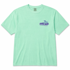 Light green t-shirt with a logo on a white background