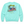A light aqua crewneck sweatshirt shown from the back, featuring a colorful graphic print with the text 'ELORA-BANA' and 'GULF OF AMERICA' along with palm trees and a map outline.