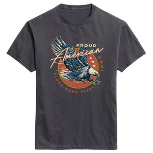 Gray t-shirt with an eagle graphic and flora bama text 