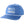 A blue baseball cap with 'beach happy' embroidered in white on the front, featuring a white braided rope detail across the brim, set against a plain white background.